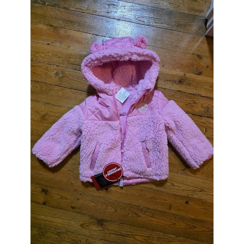 ZeroXposur Baby Girls Pink Puffer Jacket Sherpa Lined Hooded Coat 18M NWT